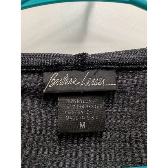 Barbara Lesser Womens Hooded Sleeveless Cardigan Medium Gray Heather Slinky Vest - Picture 3 of 8